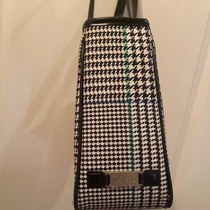 Lauren Ralph Lauren Houndstooth Pattern Shoulder Bag, Navy/Cream